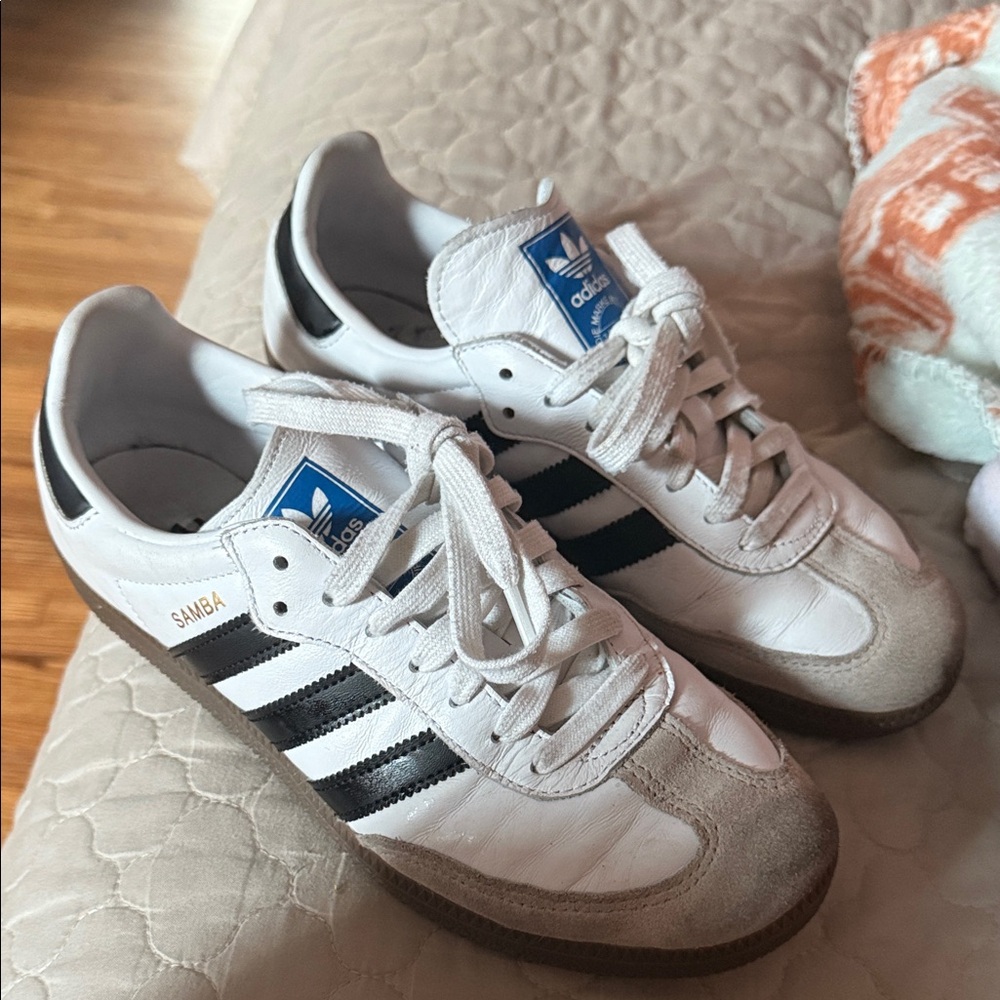 Adidas Samba White and Black Trainers